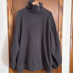 LIT activewear oversized slouchy cotton gray turtleneck sweater